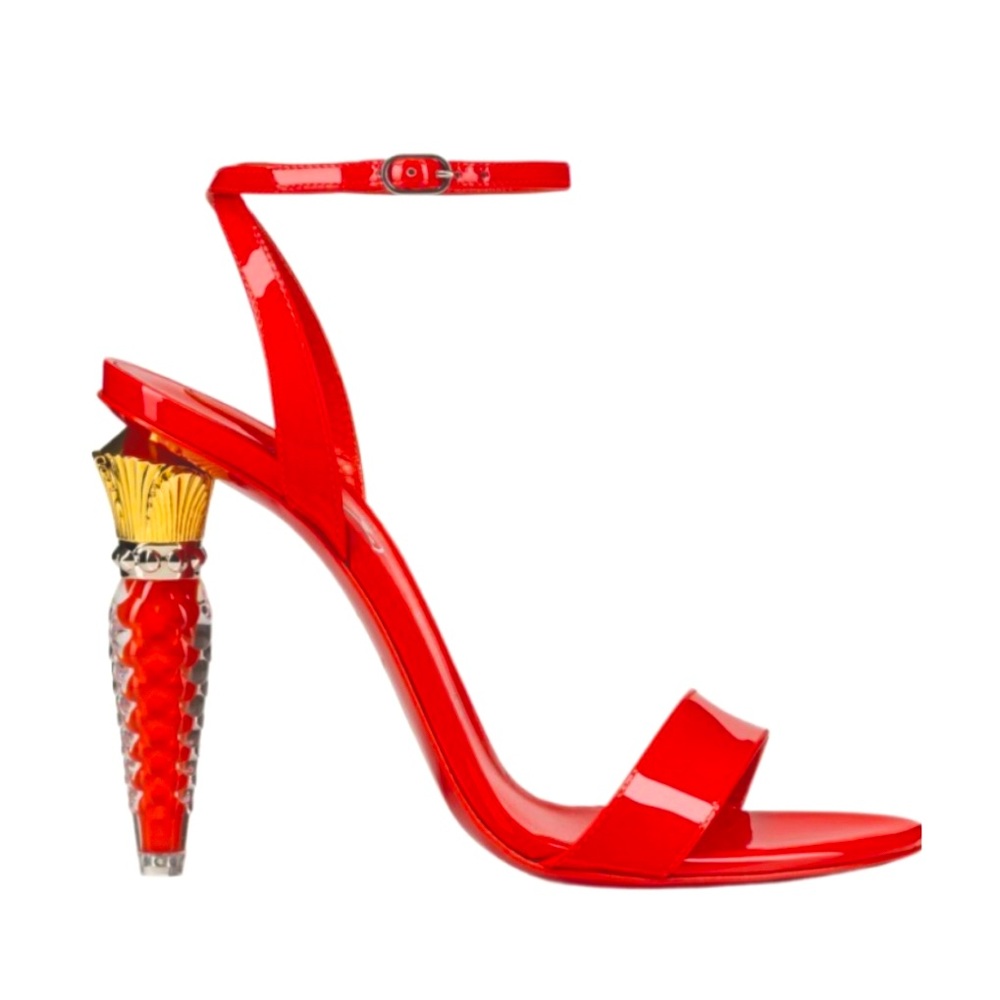 Christian Louboutin Lipstick Queen Patent Sandal in Red NIB
